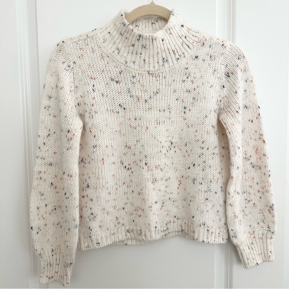 Girls OshKosh B'gosh Cream Confetti Speckled Knit Mockneck Sweater
